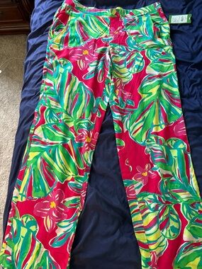 Lilly Pulitzer Jungle Tumble palazzo pants. Large. Tropical. NWT